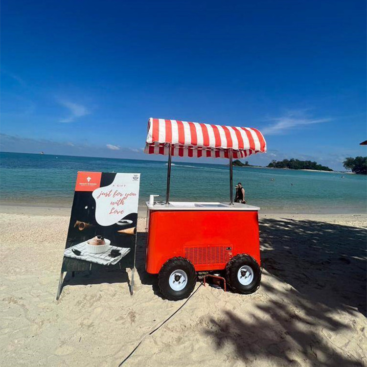 Australia ice cream hand push cart italian ice cream trolley popsicle cart