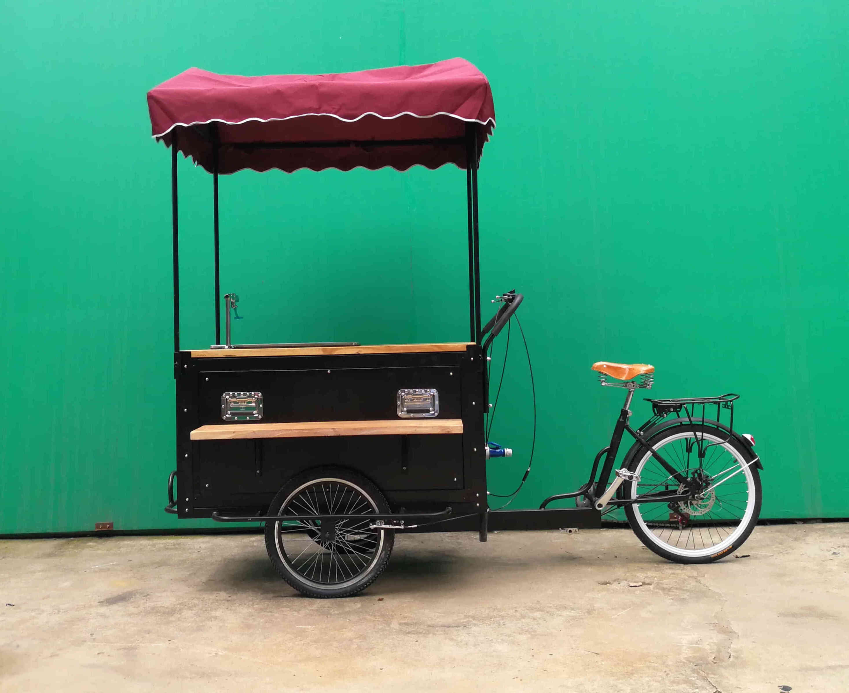 Famous Brand Commercial Coffee Cart Bike Coffee Carts Food Vending Bicycle Portable Coffee Cart