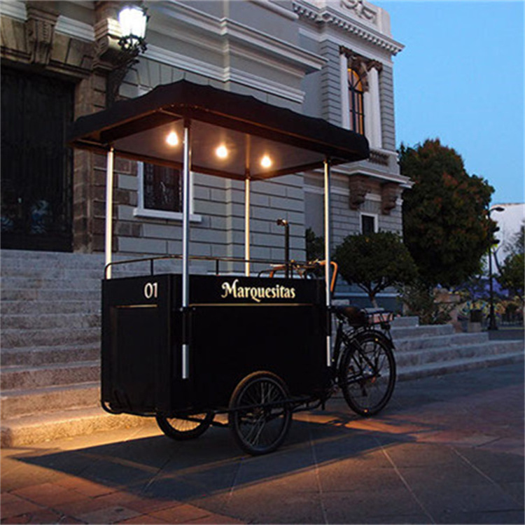 Customized Food Vending Cart Trikes Street Tricycle Mobile Coffee Cart Bike