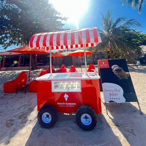 Australia ice cream hand push cart italian ice cream trolley popsicle cart