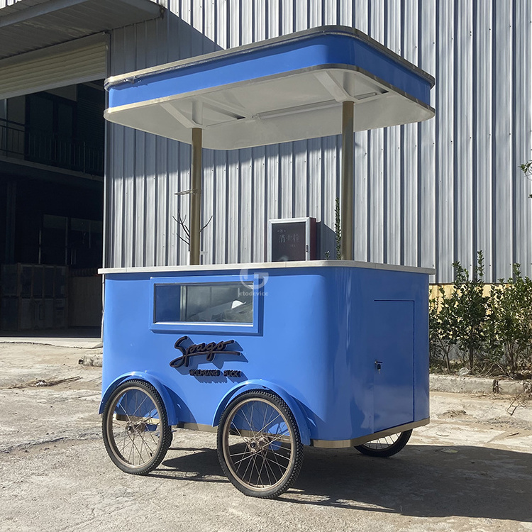 Yituo Popular Street Gelato Vending Cart Italian Ice Cream Push Cart With Freezer And Wheels