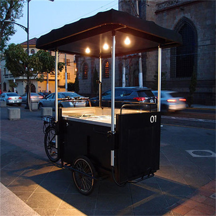 Customized Food Vending Cart Trikes Street Tricycle Mobile Coffee Cart Bike