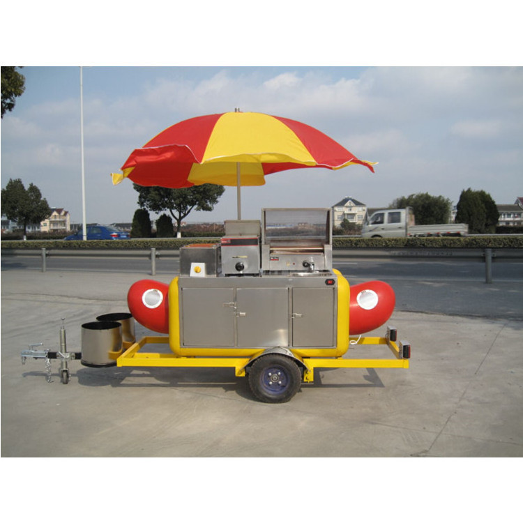 Commercial Mobile Hot Dog Cart Stand With Grill Fryer New Cart Hot Dog Food Trailer For Sale