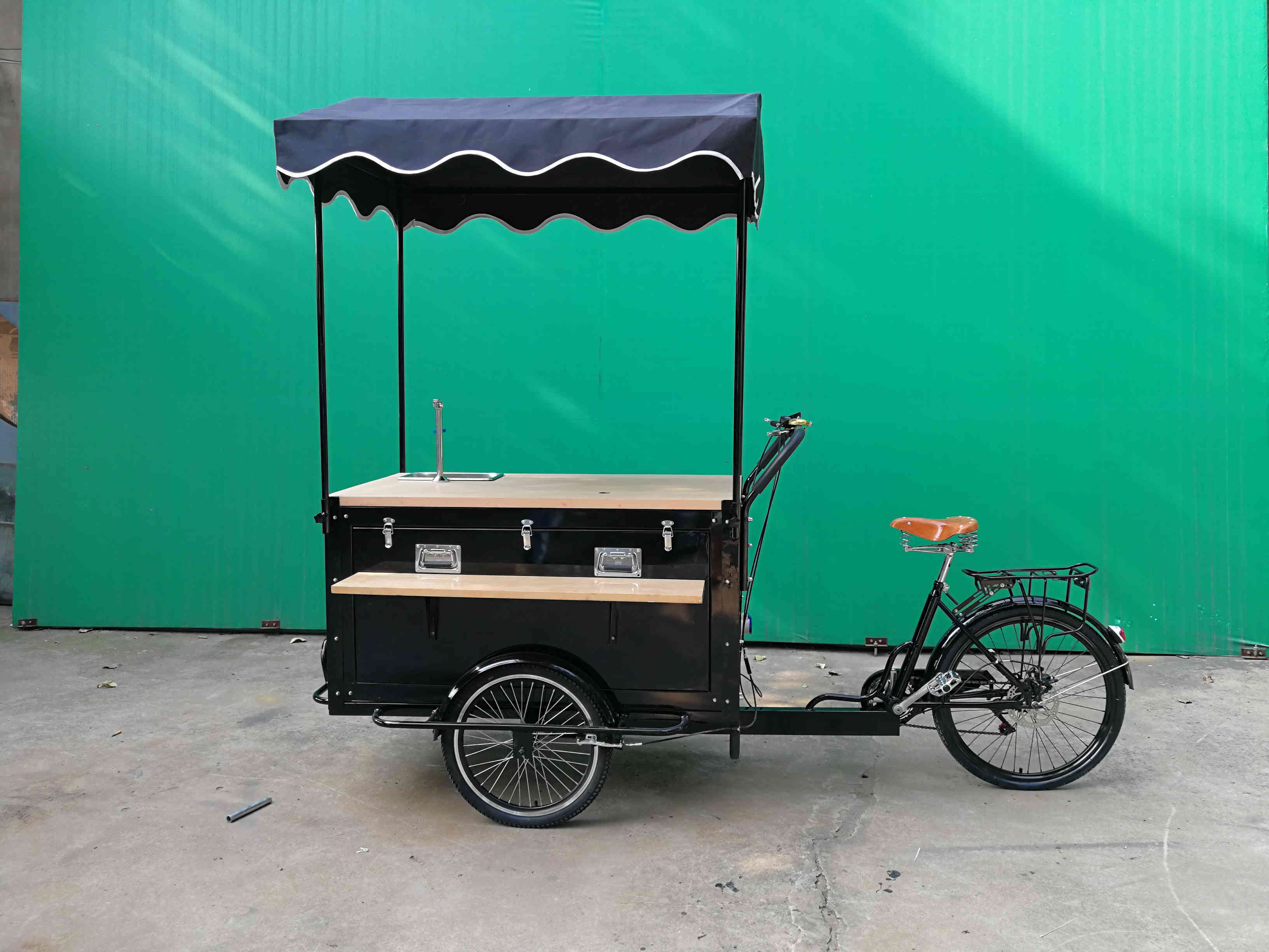 Customized Food Vending Cart Trikes Street Tricycle Mobile Coffee Cart Bike