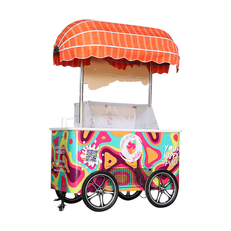 Mobile Cart For Sale Ice Cream Commercial Customized Italian Ice Cream Cart