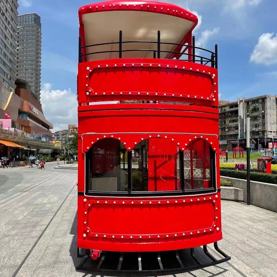 Restaurant Mobile 18 Ft Food Trailers Fully Equipped 2 Level Prefab Container Restaurant Food Truck Taco Cart 2floors Coffee Bar