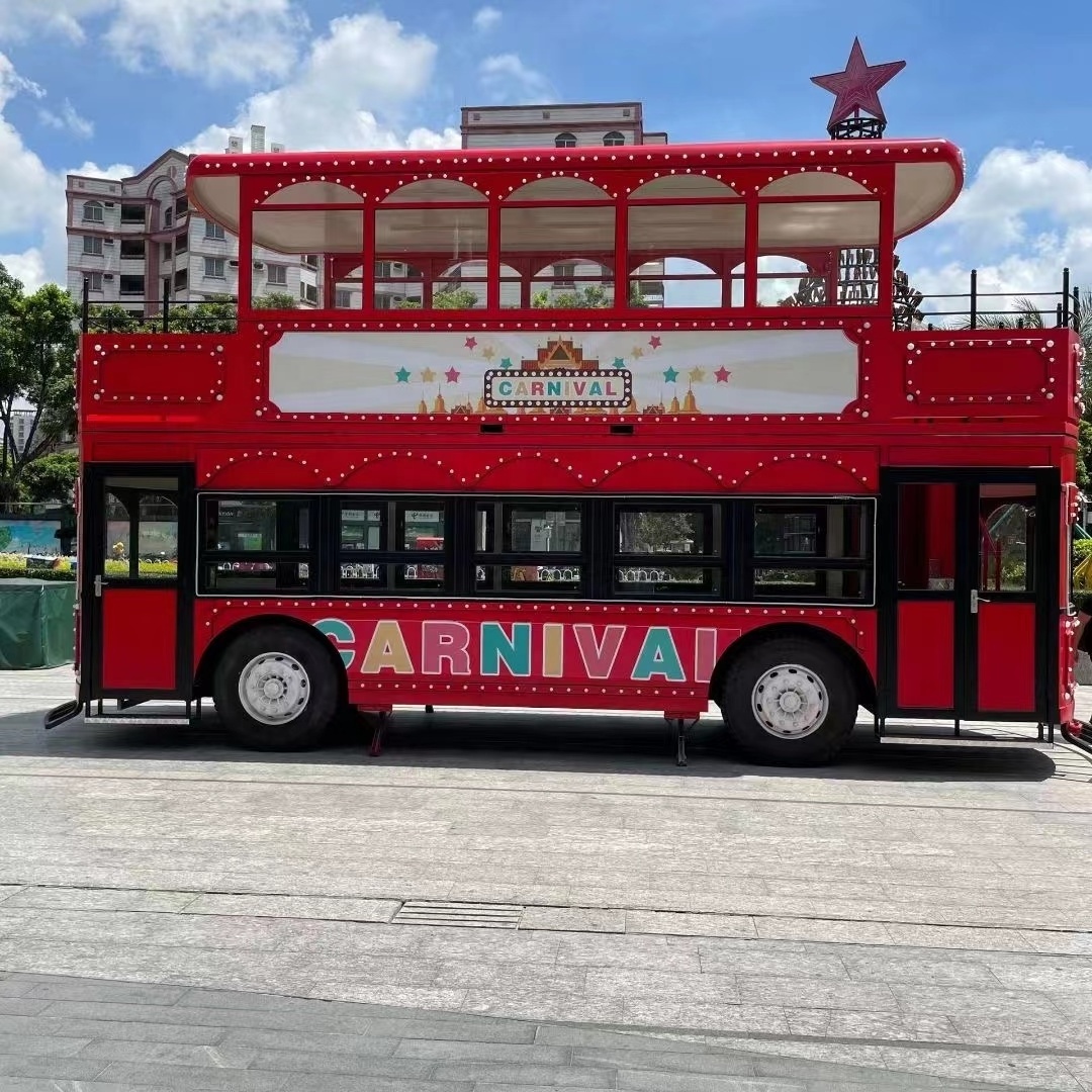 Restaurant Mobile 18 Ft Food Trailers Fully Equipped 2 Level Prefab Container Restaurant Food Truck Taco Cart 2floors Coffee Bar