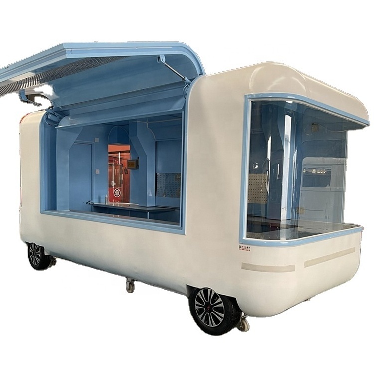 2023 Usa Standard Mobile Kitchen Pizza BBQ Fast Food Trailer Fully Equipped Airstream Mobile Remorque Ice Cream Food Truck