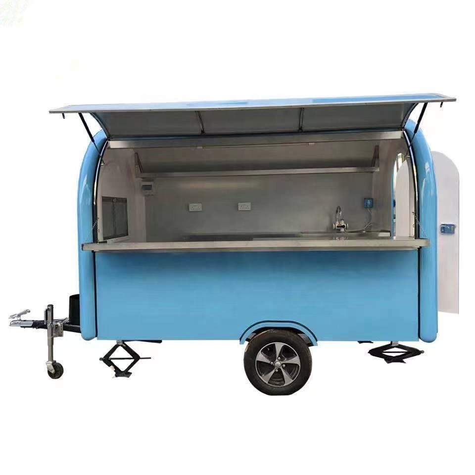 Airstream commercial mobile french fries hot dog food cart with grill and deep fryer pizza food truck van consession trailer