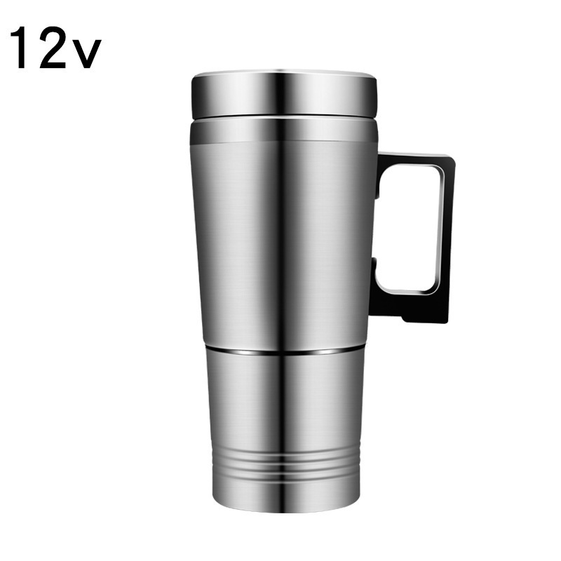 Car electric cup stainless steel inner tank heating water cup Car water heater thermos cup 12V/24V heating kettle