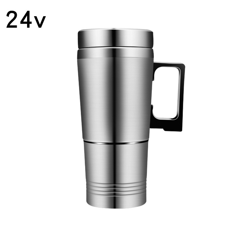 Car electric cup stainless steel inner tank heating water cup Car water heater thermos cup 12V/24V heating kettle