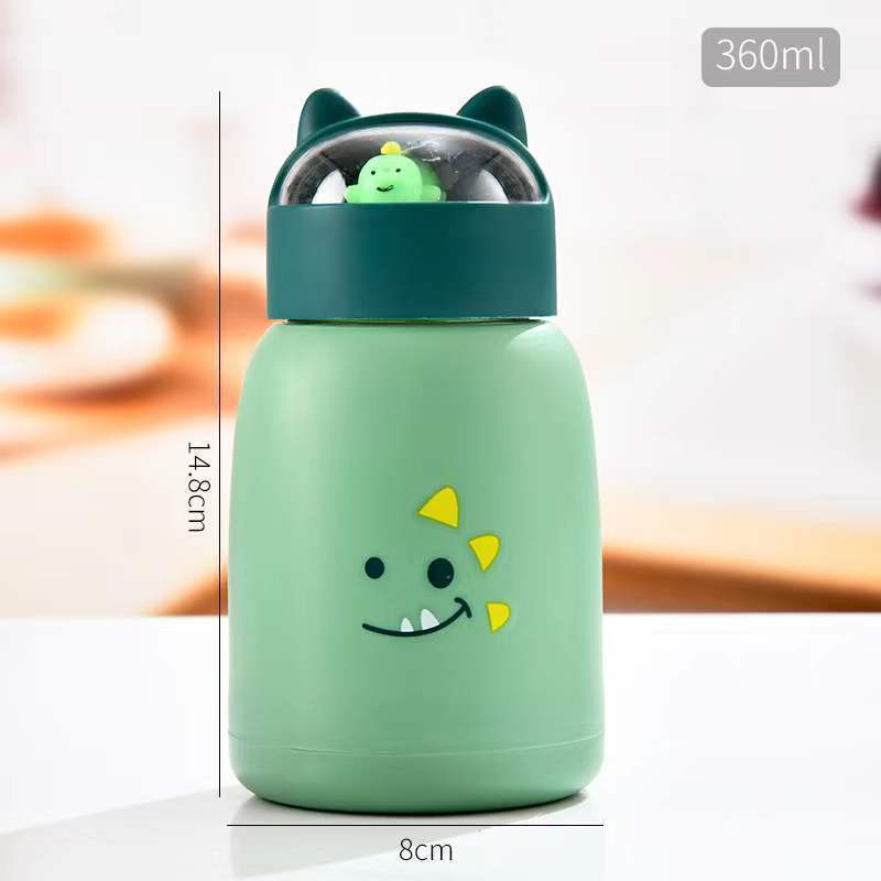 Cartoon pet cup Cute double glass handy cup Portable student couple doll gift cup