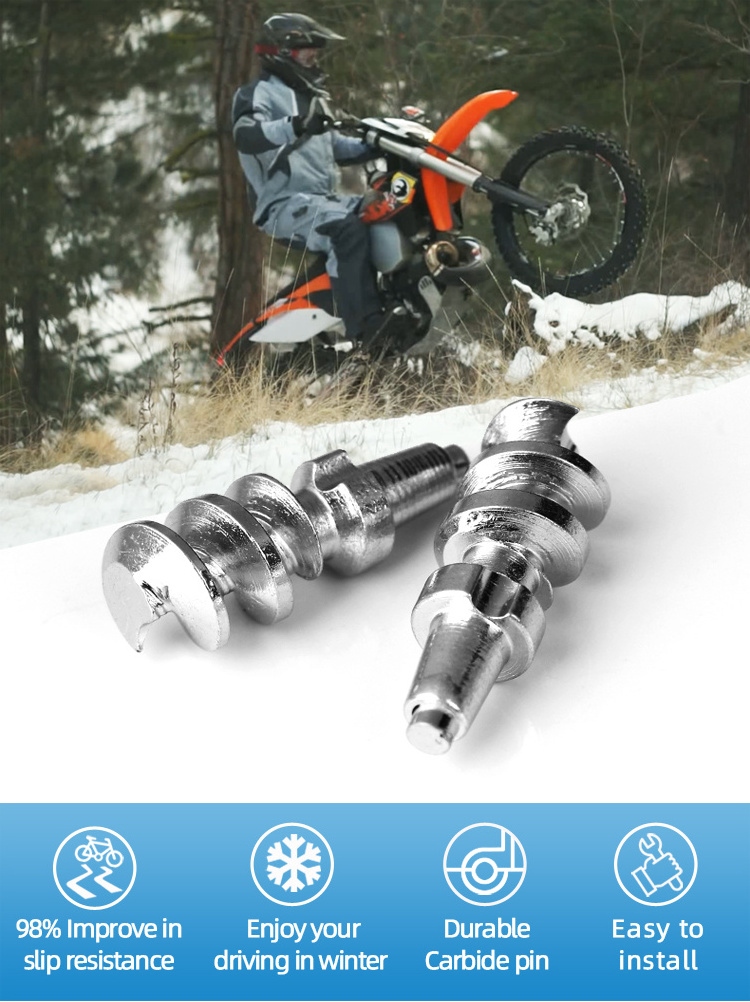 Winter Ice Racing Dirt Motorcycle Spikes 1800R Tungsten Carbide Screw Tire Studs