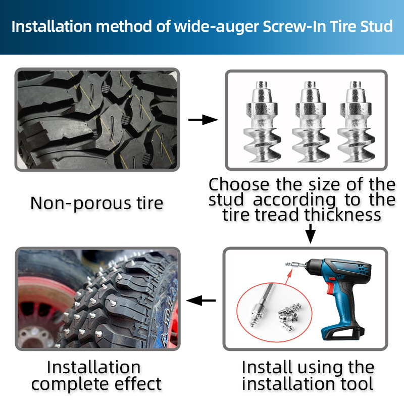 JC-1912 Winter Tyres with Studs Ice Antiskid Grip Snow Screw Tractor Tire Stud