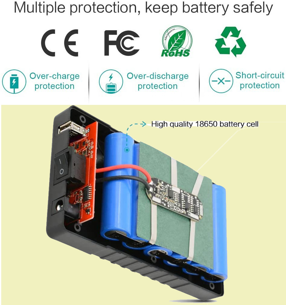 Technology Reasonable Price Usb Dc Portable Battery 12v 5v Rechargeable Battery 11.1v 5800mah 9800mah Battery Pack