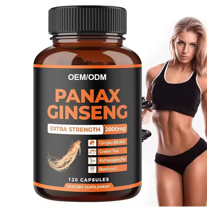 Boost Energy Supplement Korean Red Panax Ginseng Capsules with Ashwaganda,Beet Root,Ginkgo Biloba Extract Men Capsule