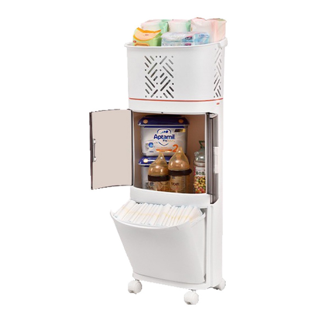 Promotional Price 3-Tier Rolling Push Cart Plastic Storage Rack with Wheels for Bathroom Kitchen Bedroom Office Living Room