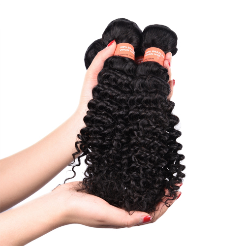 Factory Supply Free Sample Color 1B# Virgin Malaysian Deep Curly Hair Bundles  JFY-006