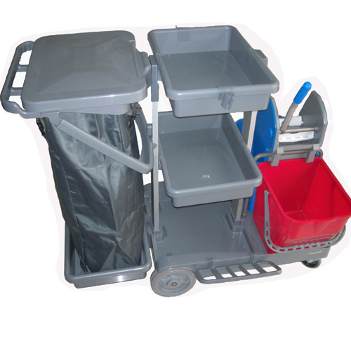 Plastic Cleaning Janitorial Service Cart or Trolley  T602