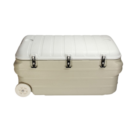 160L PU Seafood Storage Transportation Ice Chest Cooler With Wheels-MTU160L