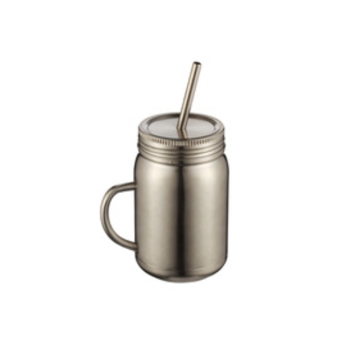 New Design Customized logo printing single wall thermos stainless steel mason jar tumbler  A16045