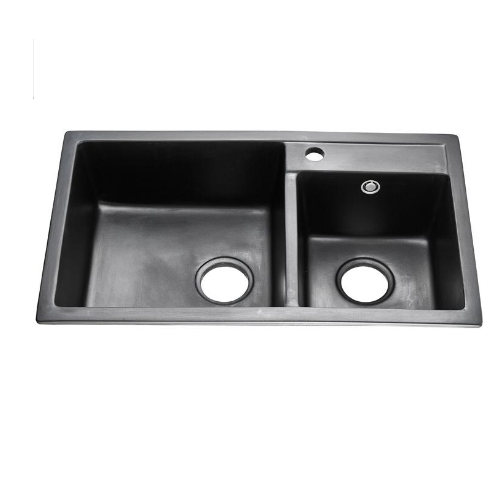 Customized Anti Scrath Stains Free Double Bowl Quartz Stone Kitchen Sink QS 7645
