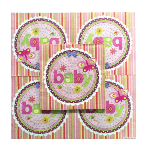 Beautiful color gift cake and balloon paper napkin    AY-68