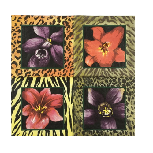 decorative flower and printed dinner paper napkin   AY-88