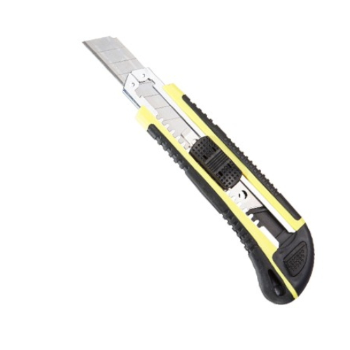 18MM Snap-Off Utility Knife With Rubber Handle Auto-Lock Sliding Utility Knife