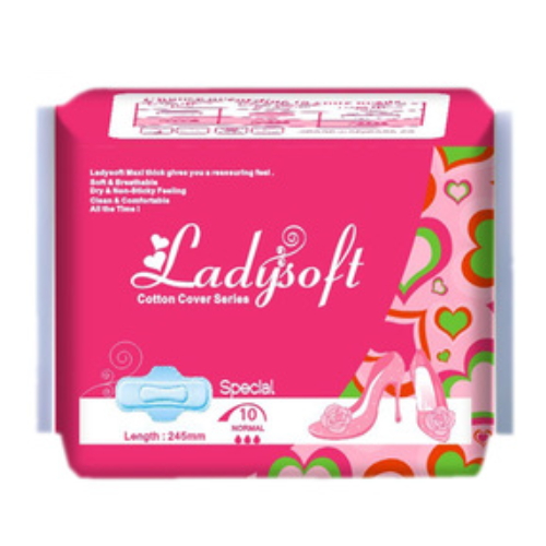 Super absorbent polymer thick comfort sanitary pad for women QD096