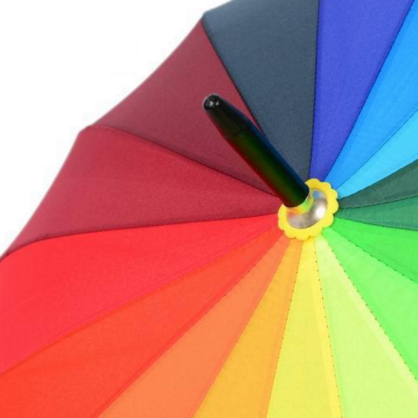 High Quality Straight Rainbow Umbrella with Customized Logo Printing  HS-148