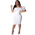 Large size women's clothing off the shoulder tight nightclub dress 2019 BY-005