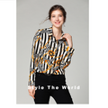 Long sleeve sexy V-neck chiffon blouse women's T-shirt YP-004