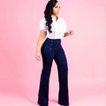New arrival fashion bodycon high waisted jean trousers for ladies K-001
