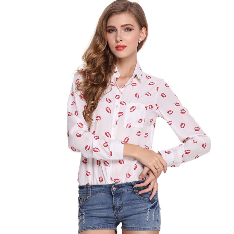 Long sleeve chiffon lady blouse ladies shirt design ZS-007