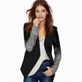 Autumn lady suit long sleeve bomber jacket fashion big size OL sequin coat X-003