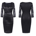 European and American V-Neck Lace Dress Women Sexy Pencil Dress