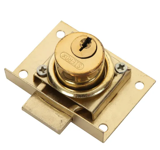 Iron Material Brass Plated Drawer Lock