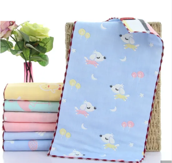 Children Cotton Hand Towel with Cartoon Embroidery