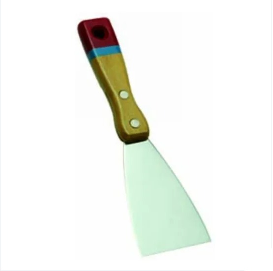 Putty Knife Polished Scraper Clipped with Wooden Handle 064