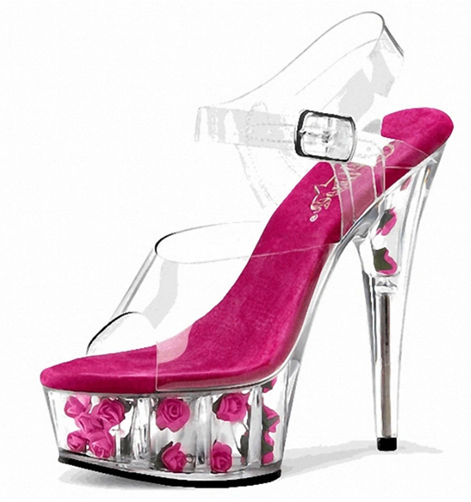 Women Transparent Summer Sandal Sexy 15cm High Heel Lady Sandal