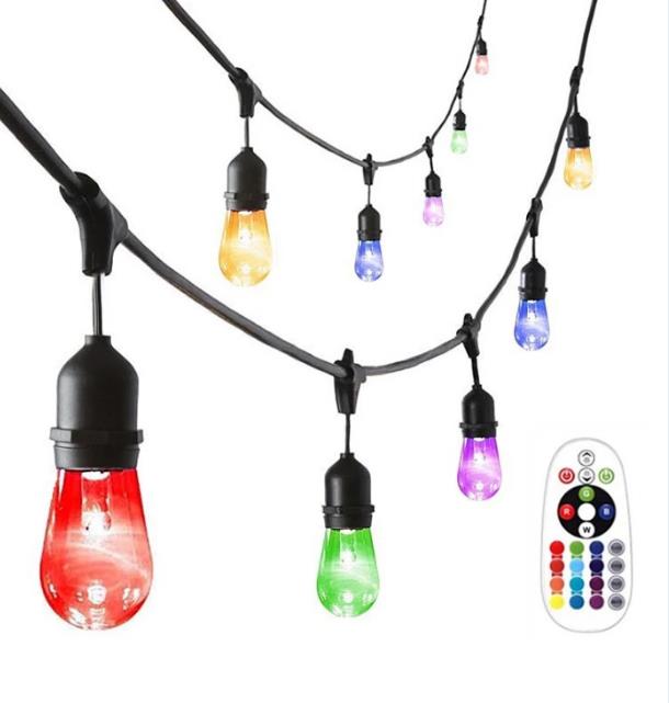 Outdoor Waterproof RGB LED String Lights for Christmas Decoration Remote Control