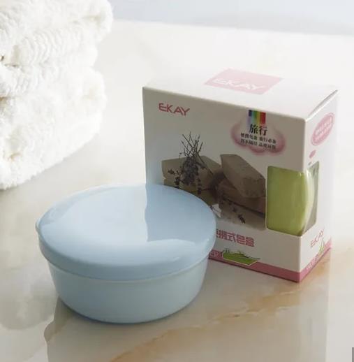 Hot Sale Travel Round Cute Double Layer Plastic Sealed Soap Box