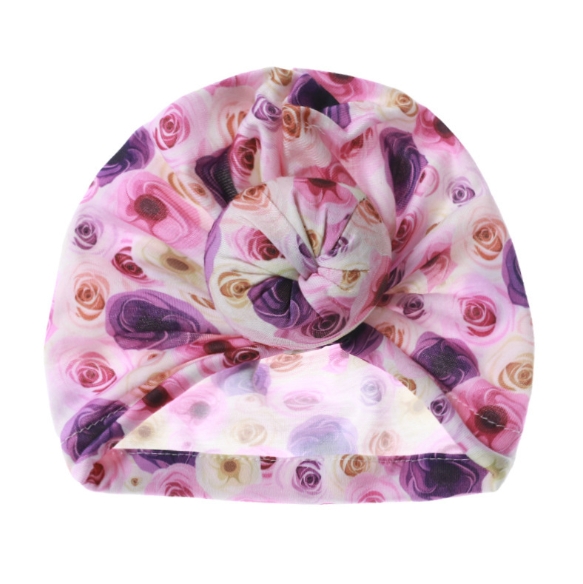 Baby Donut Hat, Children′s Print Knotted Hood, Baby Wave DOT Pullover Hat