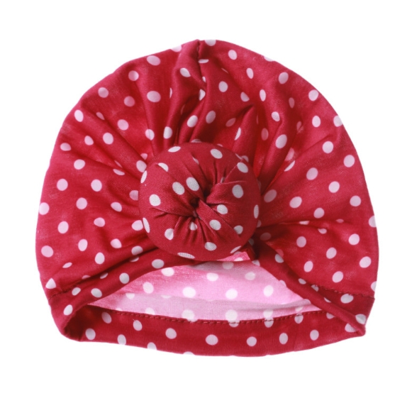 Baby Donut Hat, Children′s Print Knotted Hood, Baby Wave DOT Pullover Hat