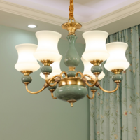 Hot Sale Morden Luxury Glass Copper Pendant Lighting Ceiling Chandeliers Lamps