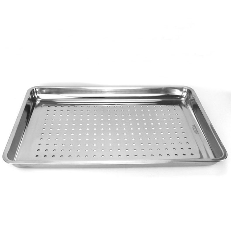 304 Stainless Steel Square Dish Food Trays Kitchen Draining Tray