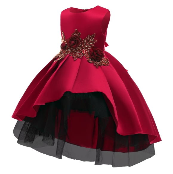 New Autumn Children Dress Princess Skirt Net Gauze Flower Children Skirt Piano Performance Fishtail Skirt