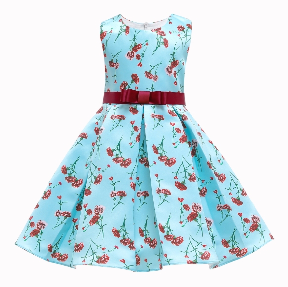 Children′s Dress Girls′ Dress New Spot Children′s Skirt Little Girl Print Princess Dress Dress Skirt