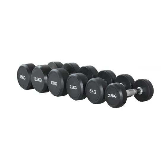 Manufacturers Direct Dumbbell Natural Rubber Round Head Package Dumbbell Round Steel Package Dumbbell Fitness Special